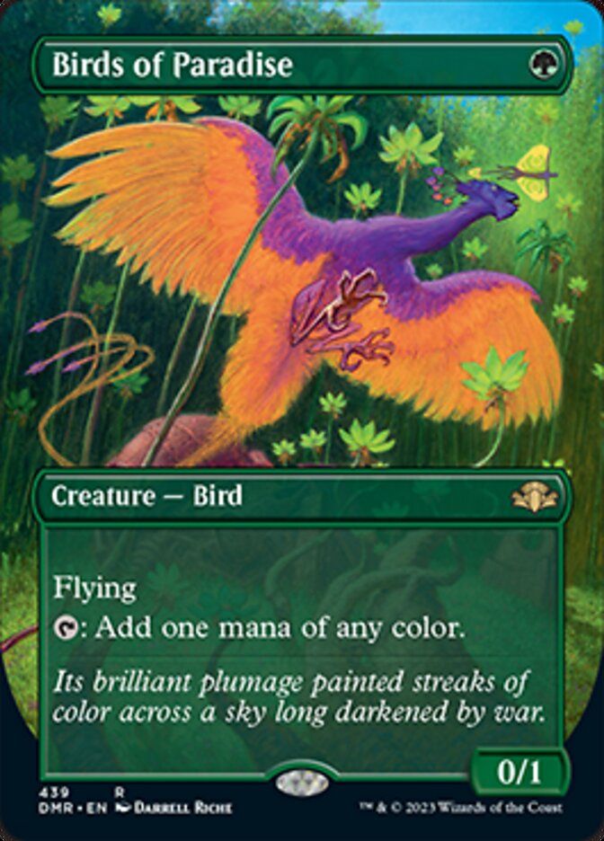 Birds of Paradise (Borderless Alternate Art) [Dominaria Remastered] | Tabernacle Games