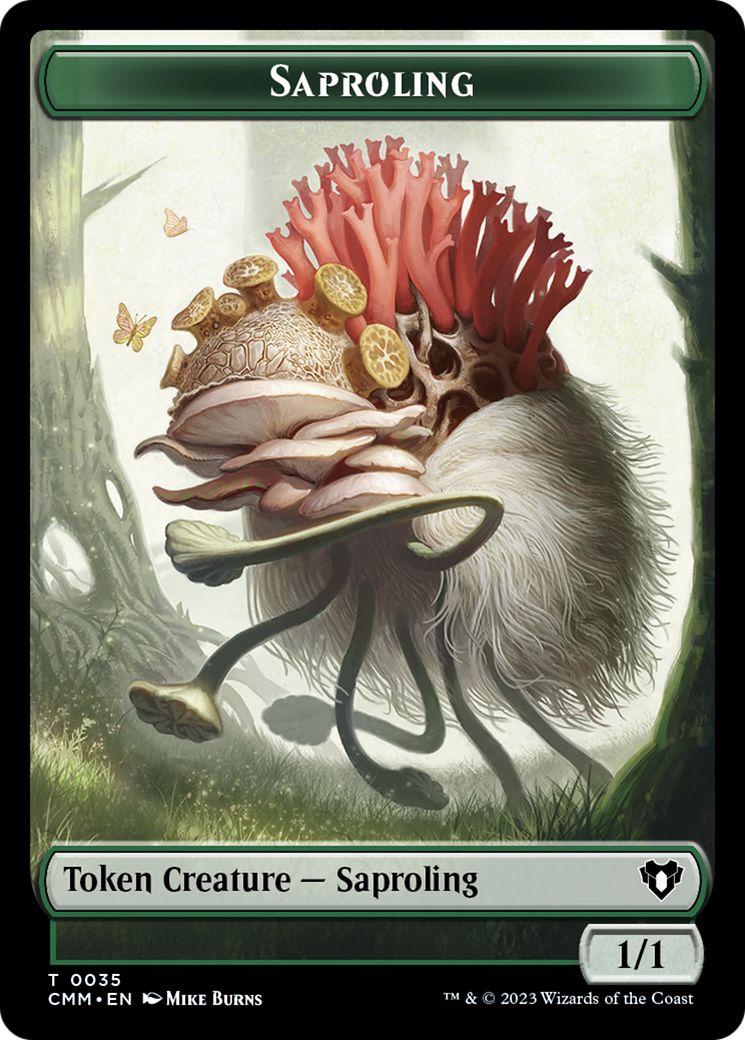 Saproling // Dragon (0021) Double-Sided Token [Commander Masters Tokens] | Tabernacle Games