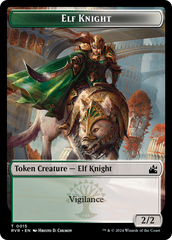 Elf Knight // Angel (0003) Double-Sided Token [Ravnica Remastered Tokens] | Tabernacle Games