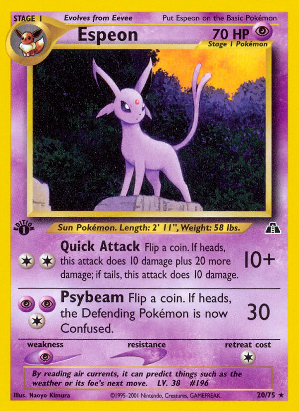 Espeon (20/75) [Neo Discovery 1st Edition] | Tabernacle Games