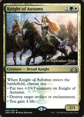 Knight of Autumn [Guilds of Ravnica Promos] | Tabernacle Games
