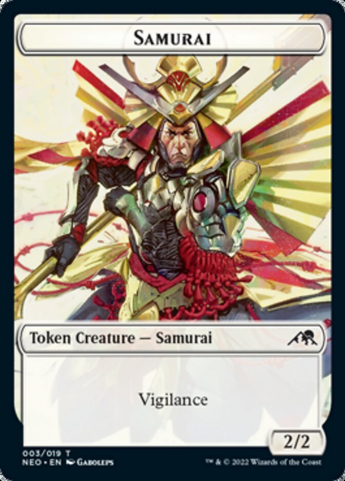 Samurai // Spirit (012) Double-sided Token [Kamigawa: Neon Dynasty Tokens] | Tabernacle Games