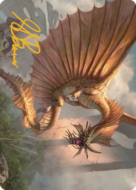 Ancient Gold Dragon Art Card (28) (Gold-Stamped Signature) [Commander Legends: Battle for Baldur's Gate Art Series] | Tabernacle Games