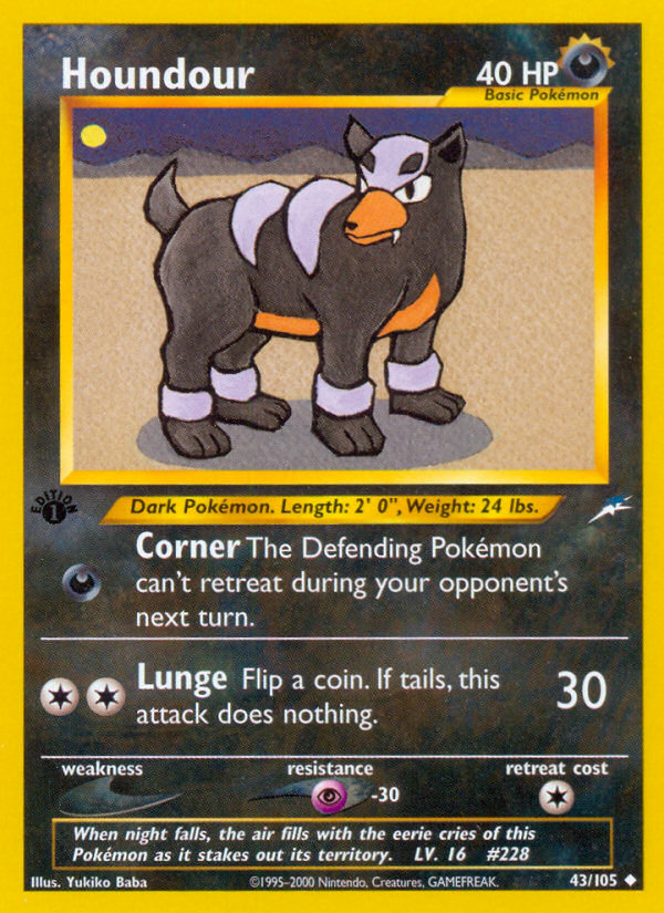 Houndour (43/105) [Neo Destiny 1st Edition] | Tabernacle Games