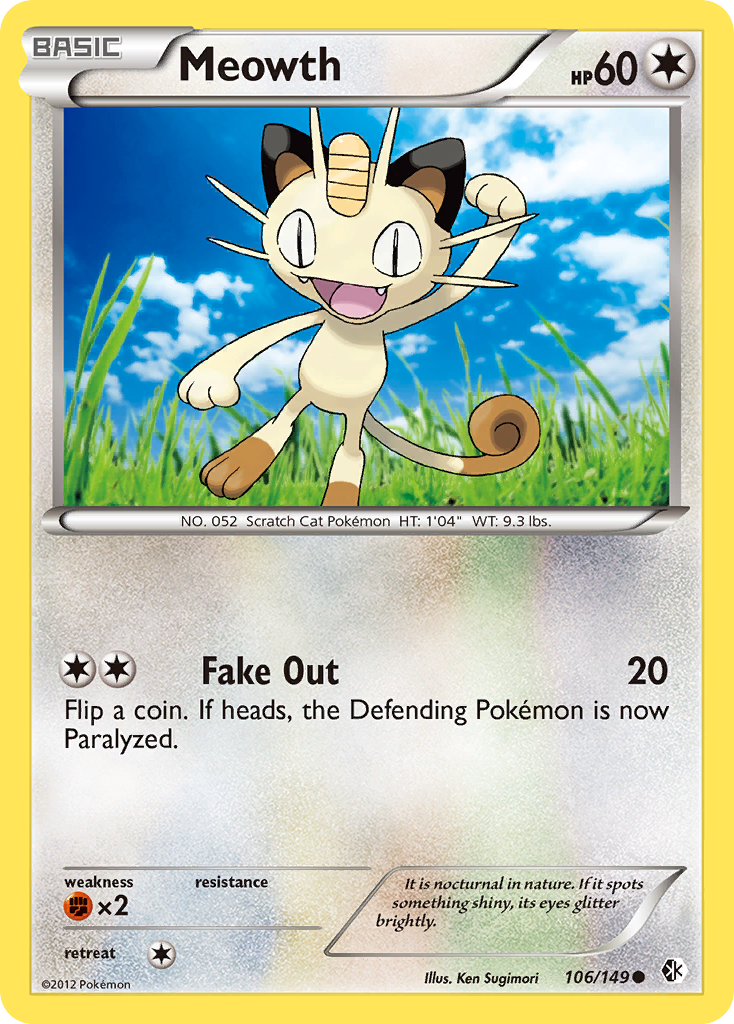 Meowth (106/149) [Black & White: Boundaries Crossed] | Tabernacle Games