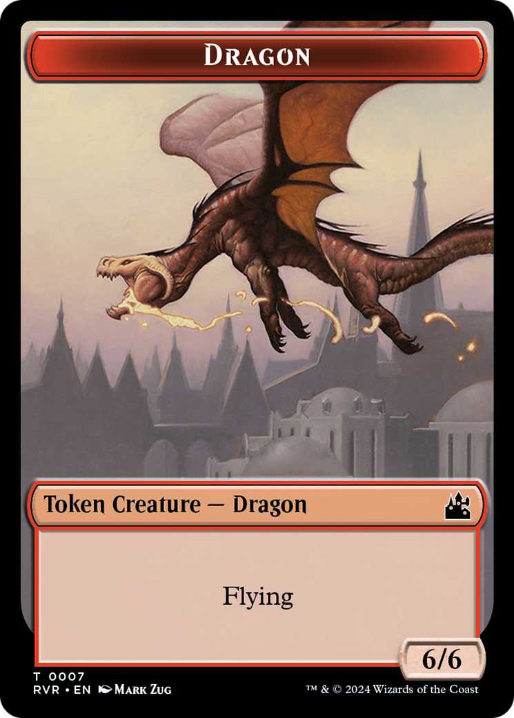Saproling // Dragon Double-Sided Token [Ravnica Remastered Tokens] | Tabernacle Games