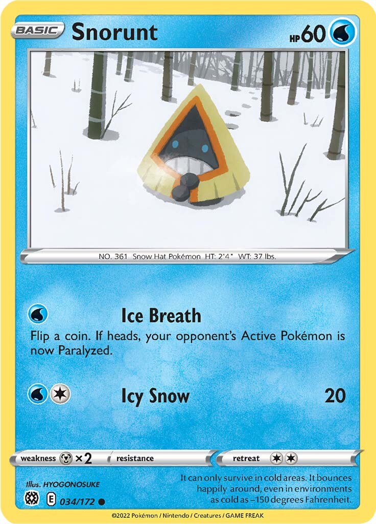 Snorunt (034/172) [Sword & Shield: Brilliant Stars] | Tabernacle Games