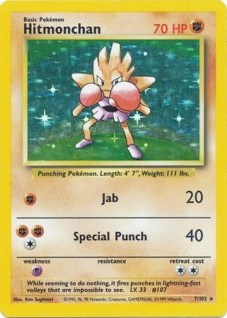 Hitmonchan (7/102) [Base Set Unlimited] | Tabernacle Games