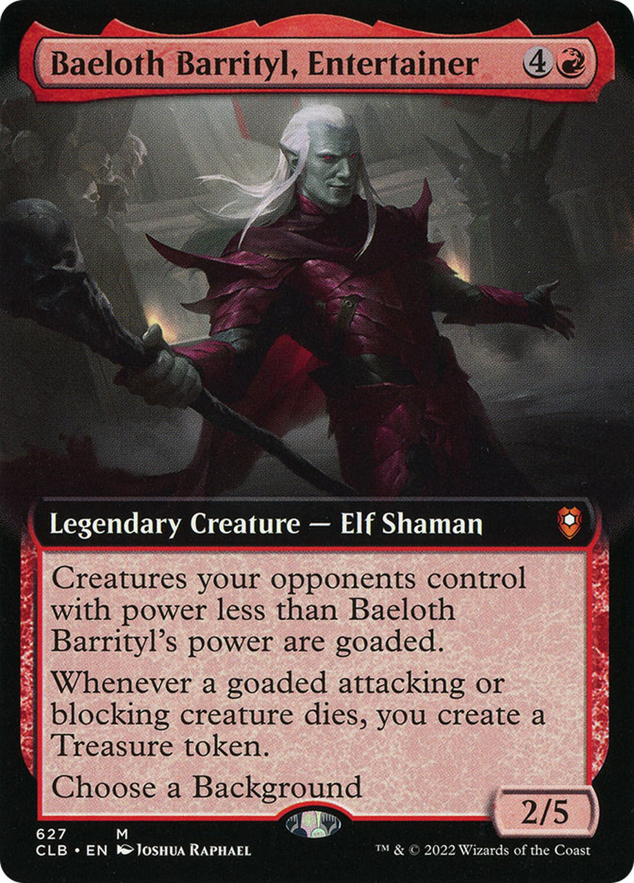 Baeloth Barrityl, Entertainer (Extended Art) [Commander Legends: Battle for Baldur's Gate] | Tabernacle Games