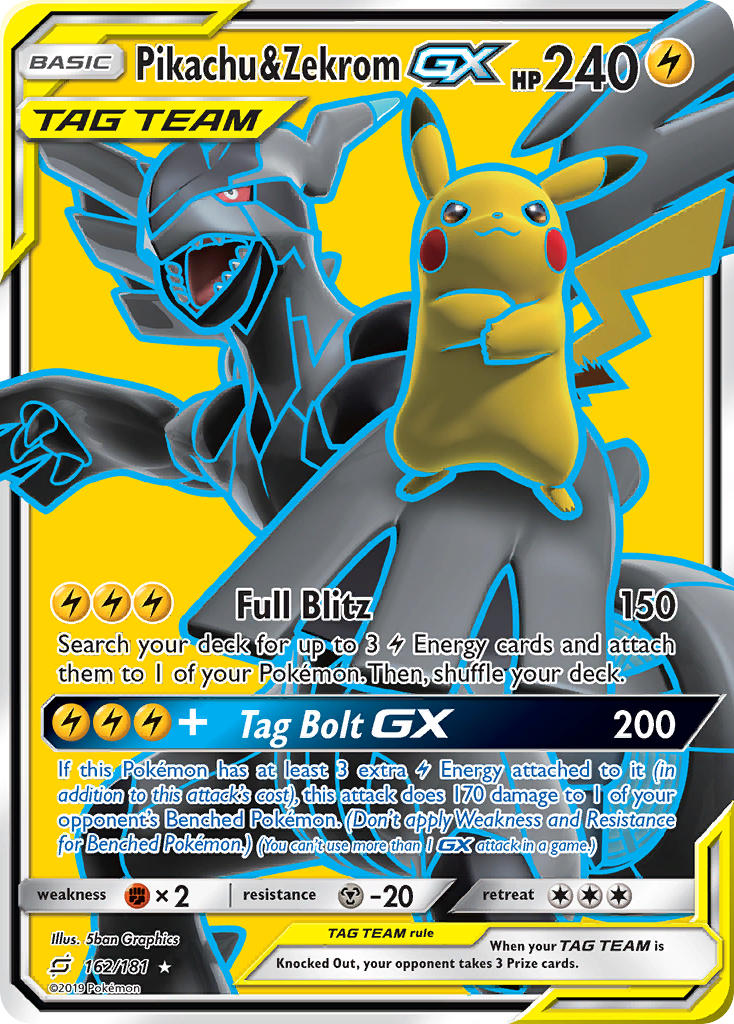 Pikachu & Zekrom GX (162/181) [Sun & Moon: Team Up] | Tabernacle Games