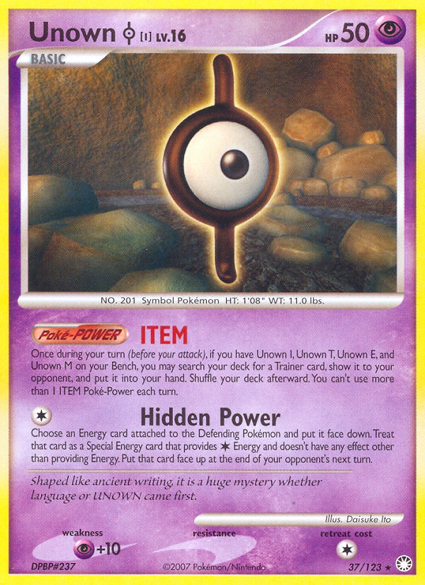 Unown I (37/123) [Diamond & Pearl: Mysterious Treasures] | Tabernacle Games