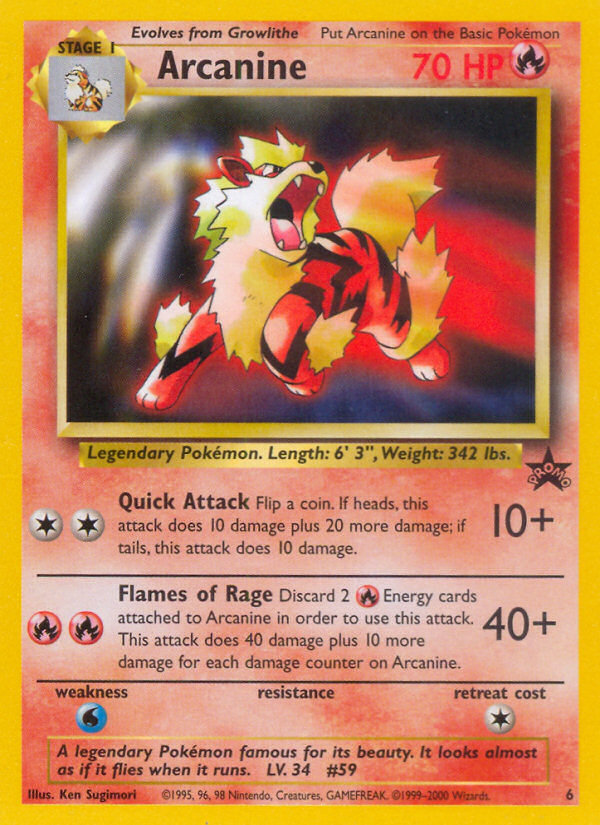 Arcanine (6) [Wizards of the Coast: Black Star Promos] | Tabernacle Games