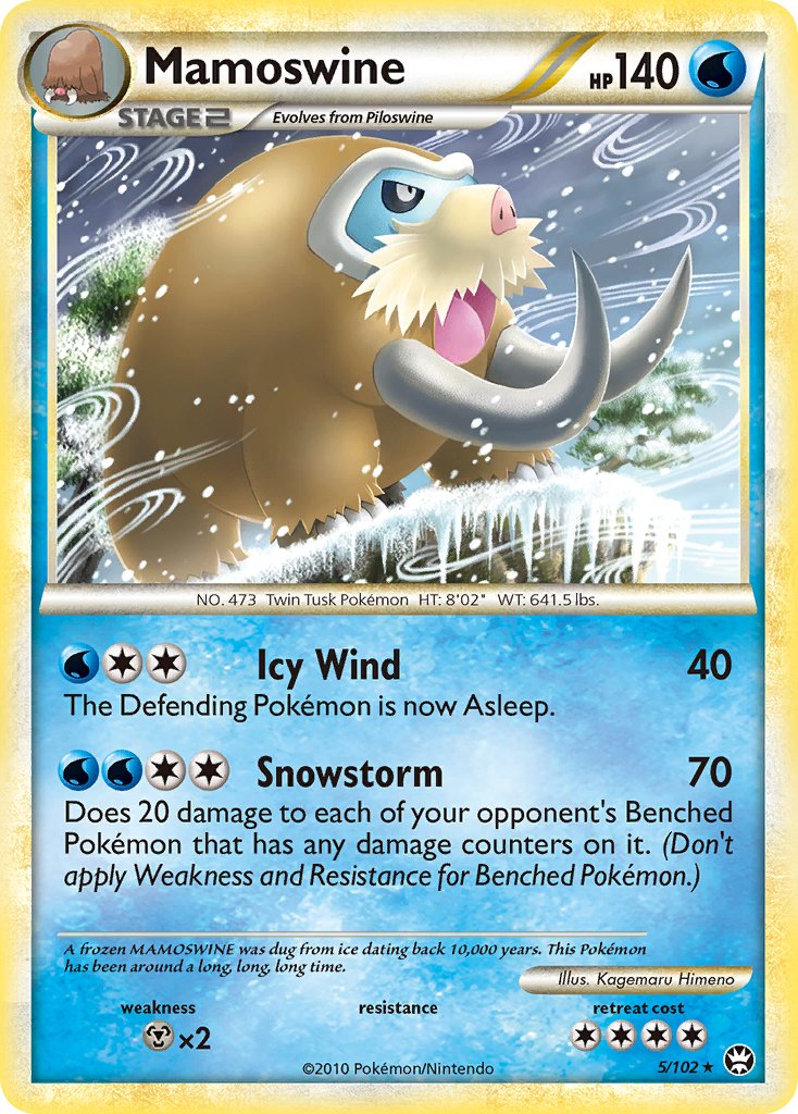 Mamoswine (5/102) (Cracked Ice Holo) (Theme Deck Exclusive) [HeartGold & SoulSilver: Triumphant] | Tabernacle Games