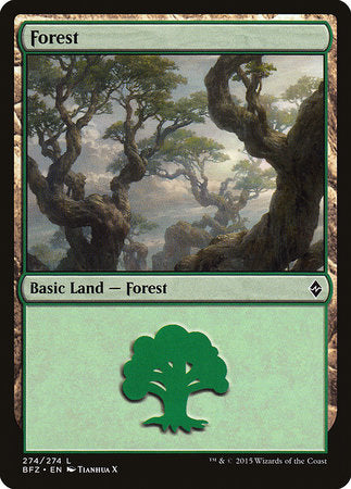 Forest (274) [Battle for Zendikar] | Tabernacle Games