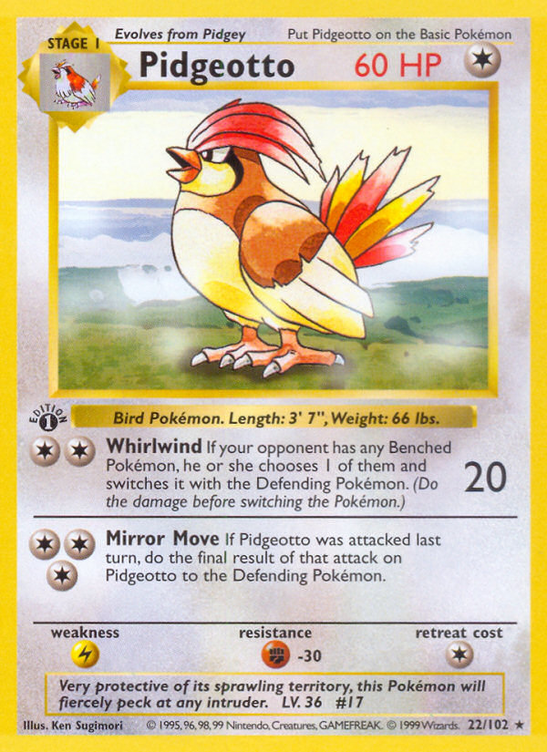 Pidgeotto (22/102) (Shadowless) [Base Set 1st Edition] | Tabernacle Games