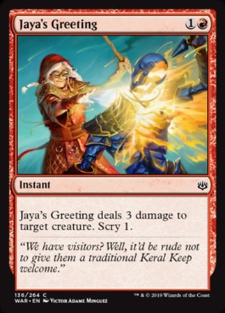 Jaya's Greeting [War of the Spark] | Tabernacle Games