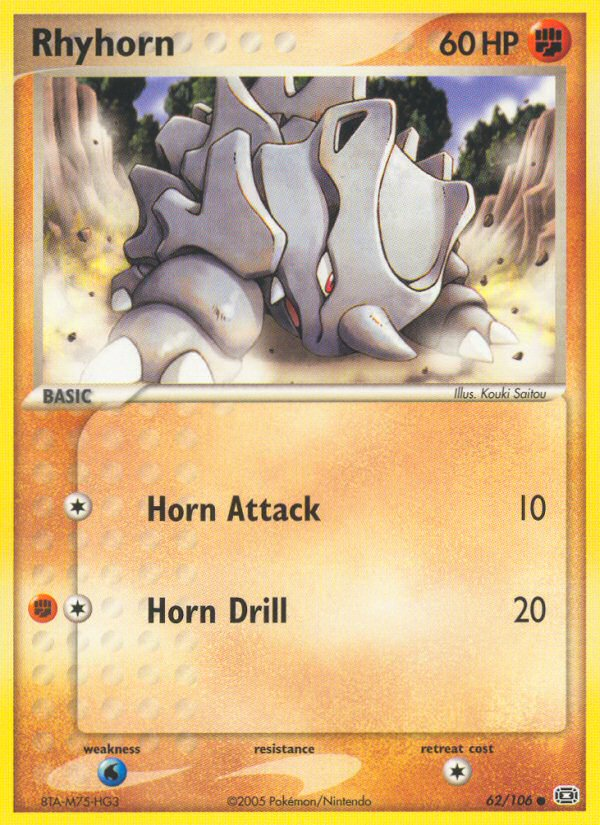 Rhyhorn (62/106) [EX: Emerald] | Tabernacle Games