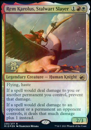 Rem Karolus, Stalwart Slayer [Innistrad: Midnight Hunt Prerelease Promos] | Tabernacle Games