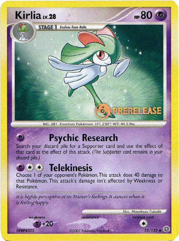 Kirlia (53/132) (Prerelease Promo) [Diamond & Pearl: Black Star Promos] | Tabernacle Games