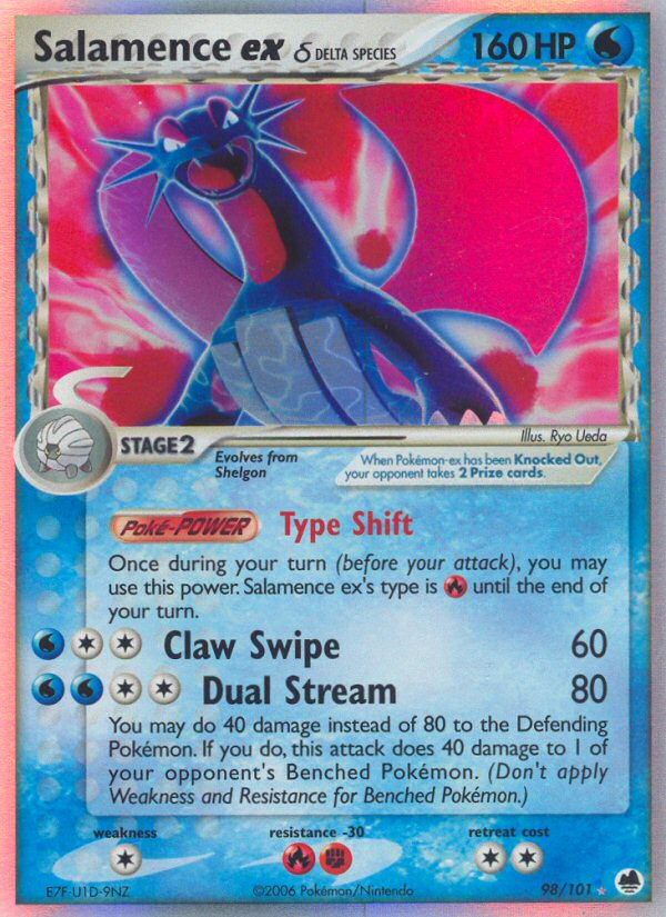 Salamence ex (98/101) (Delta Species) [EX: Dragon Frontiers] | Tabernacle Games