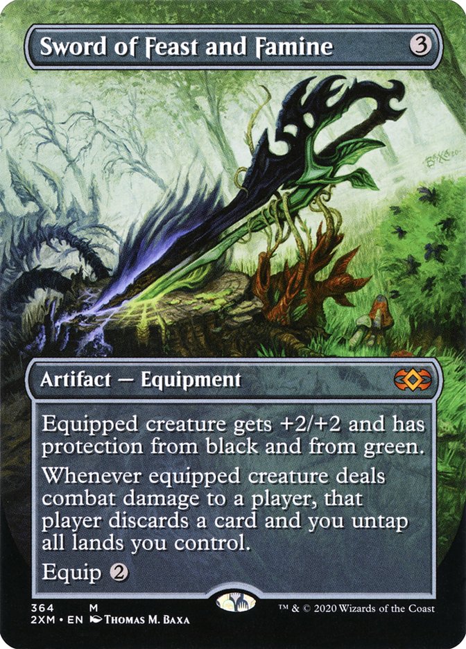 Sword of Feast and Famine (Borderless) [Double Masters] | Tabernacle Games