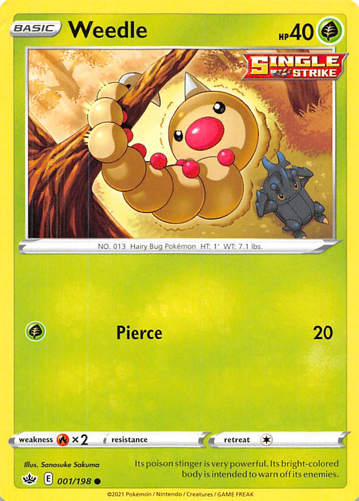 Weedle (001/198) [Sword & Shield: Chilling Reign] | Tabernacle Games
