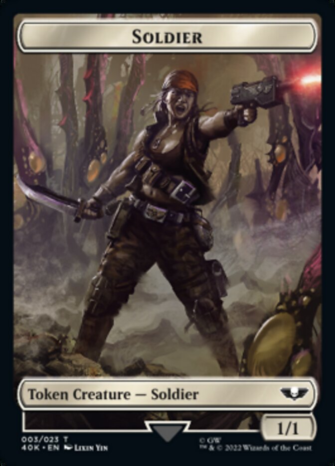 Soldier (003) // Sicarian Infiltrator Double-sided Token (Surge Foil) [Universes Beyond: Warhammer 40,000 Tokens] | Tabernacle Games