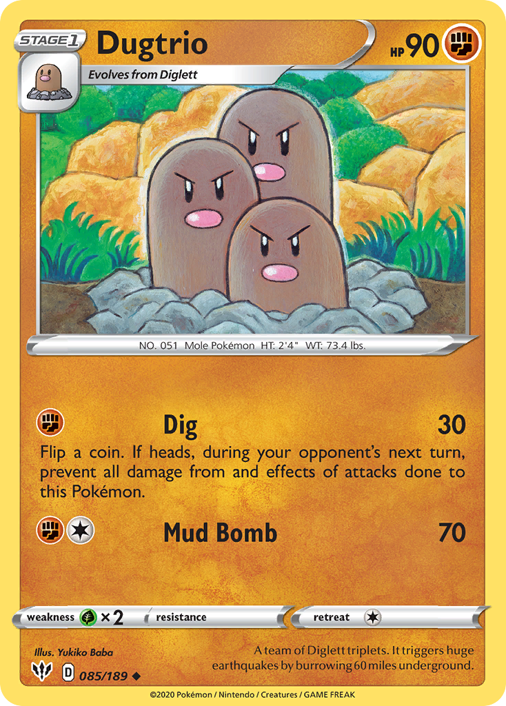 Dugtrio (085/189) [Sword & Shield: Darkness Ablaze] | Tabernacle Games