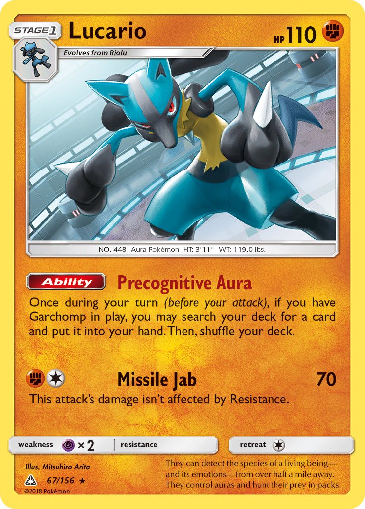 Lucario (67/156) (Theme Deck Exclusive) [Sun & Moon: Ultra Prism] | Tabernacle Games