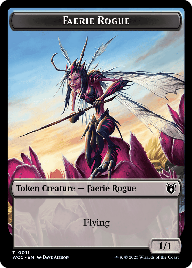 Faerie Rogue // Pirate (0011) Double-Sided Token [Wilds of Eldraine Commander Tokens] | Tabernacle Games