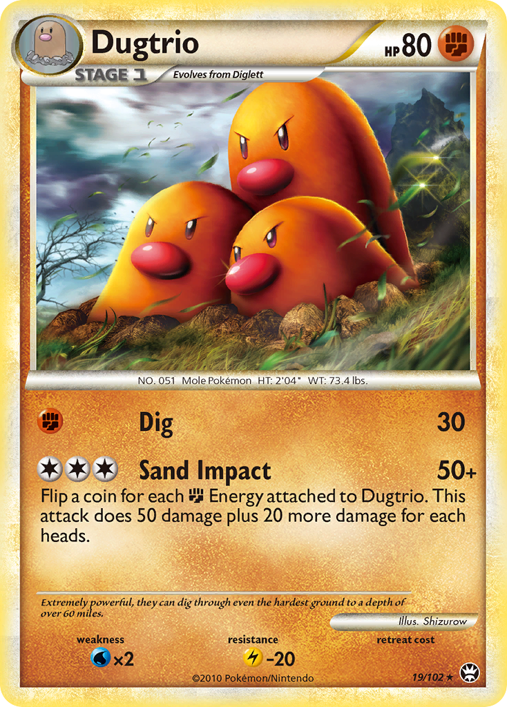 Dugtrio (19/102) [HeartGold & SoulSilver: Triumphant] | Tabernacle Games