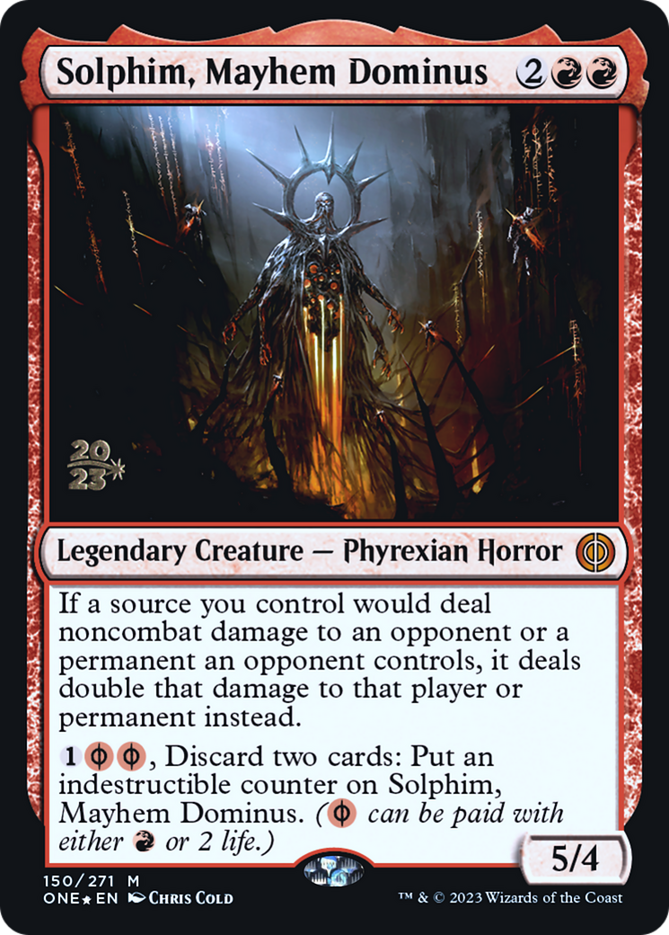 Solphim, Mayhem Dominus [Phyrexia: All Will Be One Prerelease Promos] | Tabernacle Games