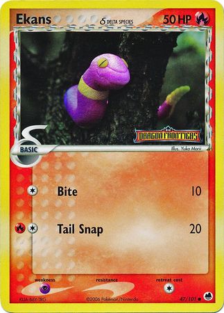 Ekans (47/101) (Delta Species) (Stamped) [EX: Dragon Frontiers] | Tabernacle Games