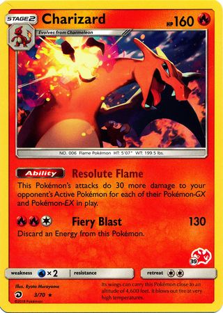 Charizard (3/70) (Charizard Stamp #39) [Battle Academy 2020] | Tabernacle Games