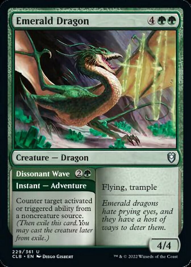 Emerald Dragon // Dissonant Wave [Commander Legends: Battle for Baldur's Gate] | Tabernacle Games