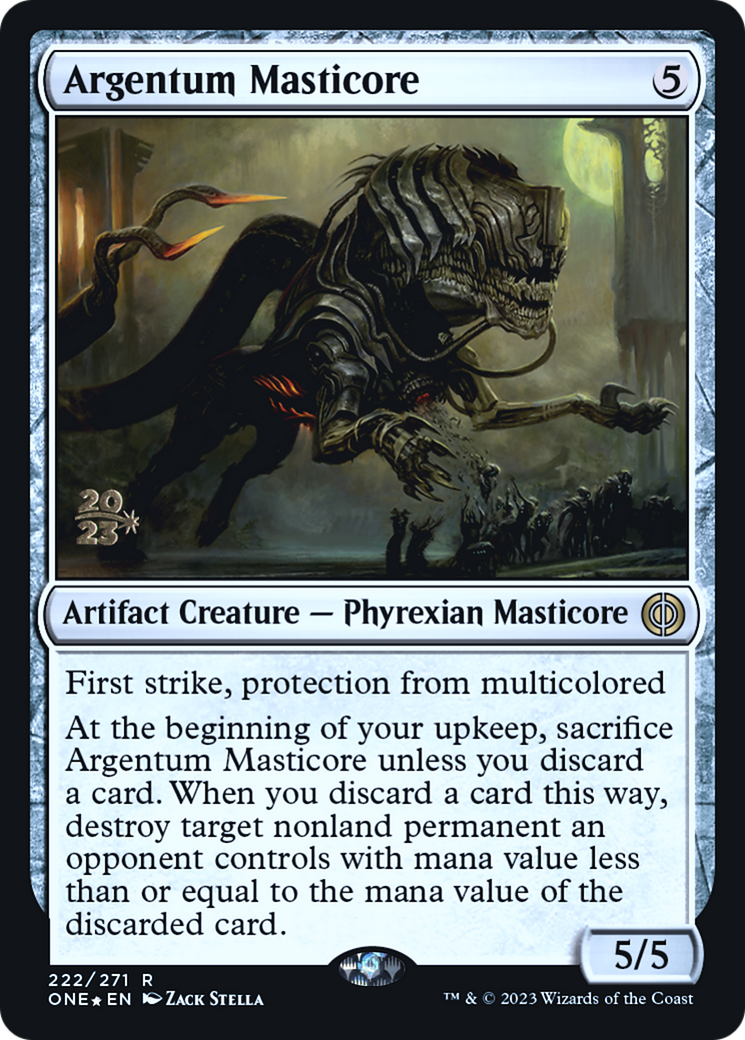 Argentum Masticore [Phyrexia: All Will Be One Prerelease Promos] | Tabernacle Games