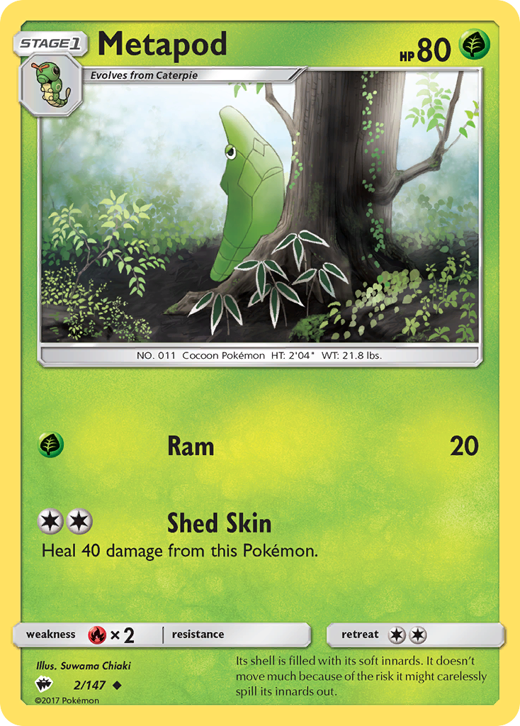 Metapod (2/147) [Sun & Moon: Burning Shadows] | Tabernacle Games