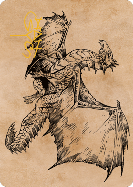 Ancient Bronze Dragon Art Card (58) (Gold-Stamped Signature) [Commander Legends: Battle for Baldur's Gate Art Series] | Tabernacle Games