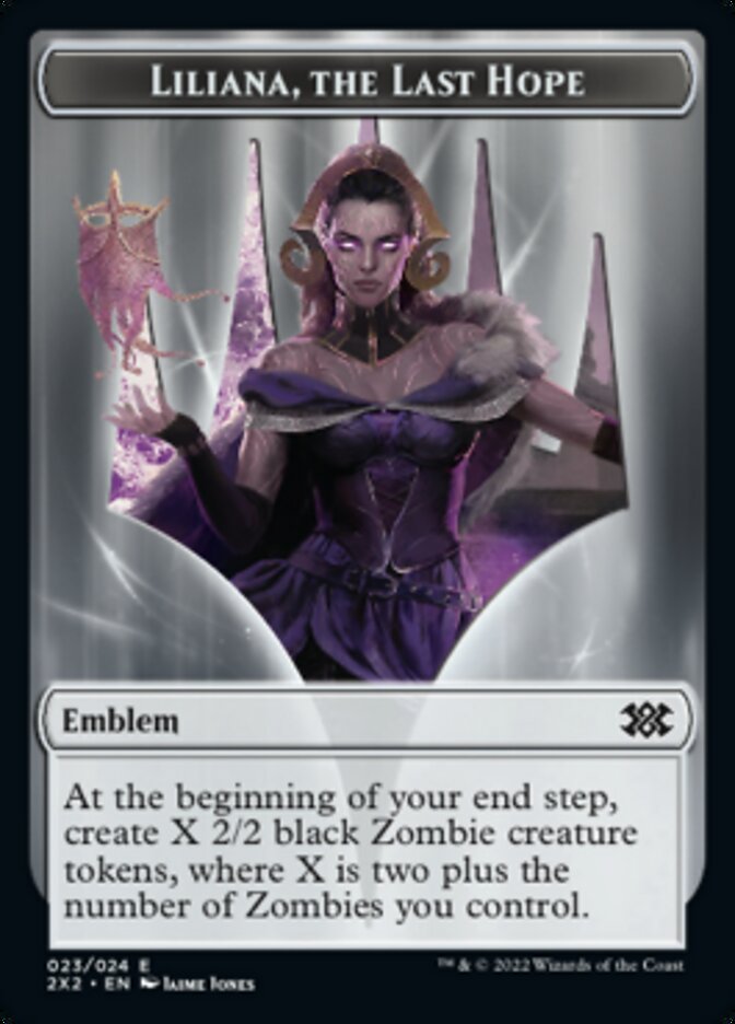 Liliana, the Last Hope Emblem // Spirit Double-sided Token [Double Masters 2022 Tokens] | Tabernacle Games
