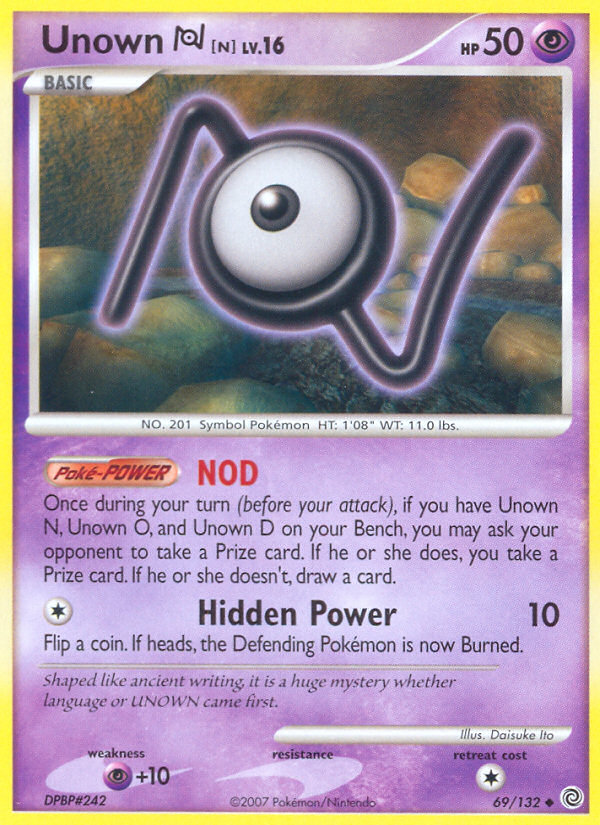 Unown N (69/132) [Diamond & Pearl: Secret Wonders] | Tabernacle Games