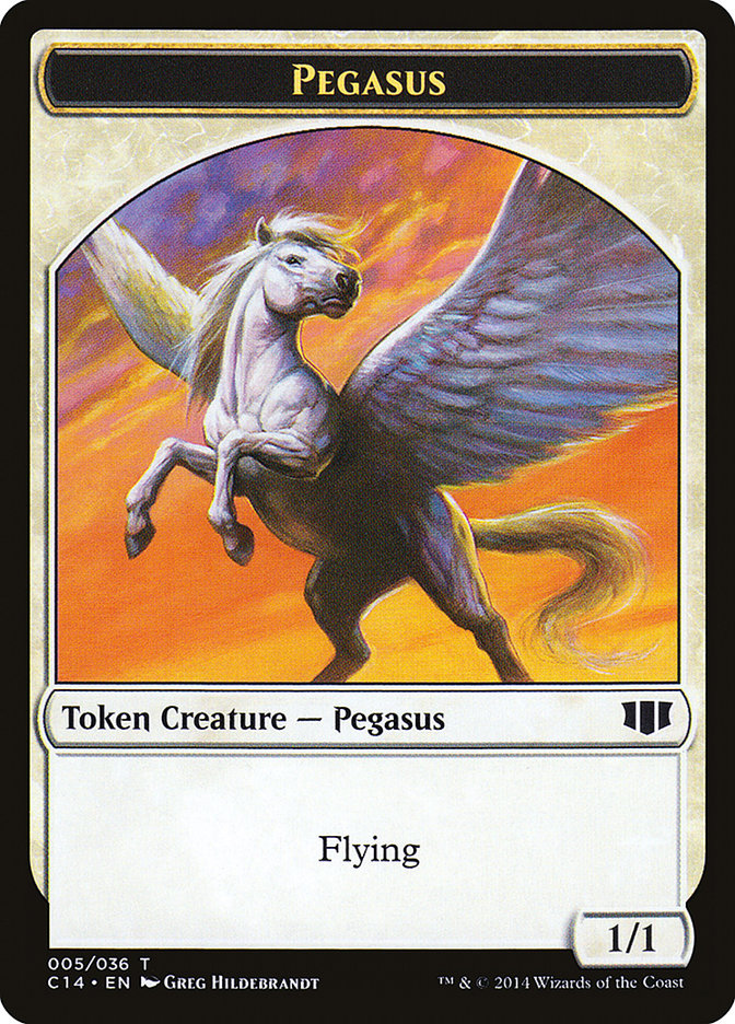 Kor Soldier // Pegasus Double-sided Token [Commander 2014 Tokens] | Tabernacle Games