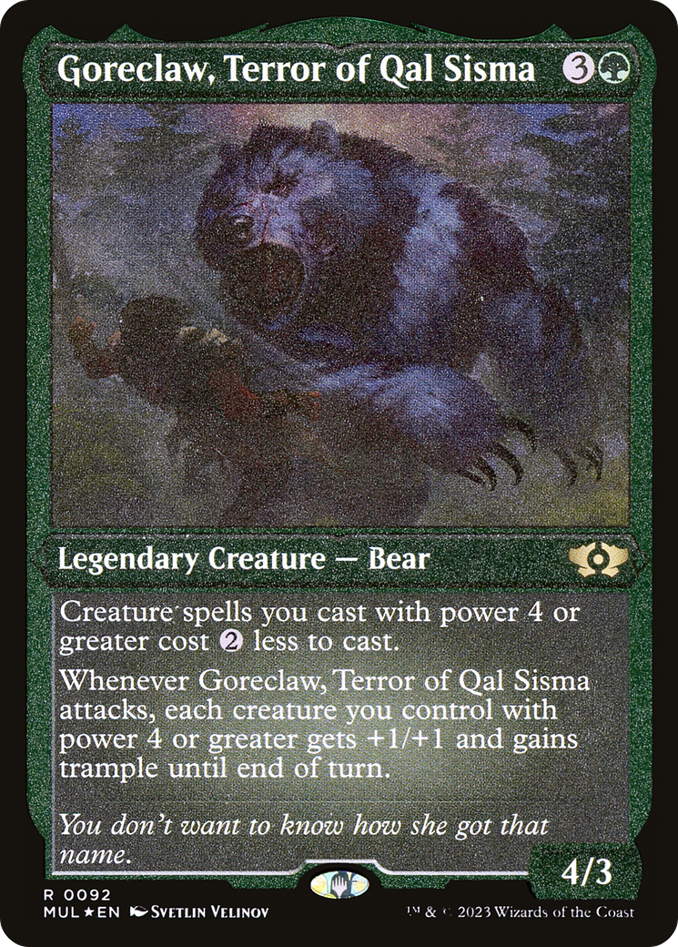 Goreclaw, Terror of Qal Sisma (Foil Etched) [Multiverse Legends] | Tabernacle Games