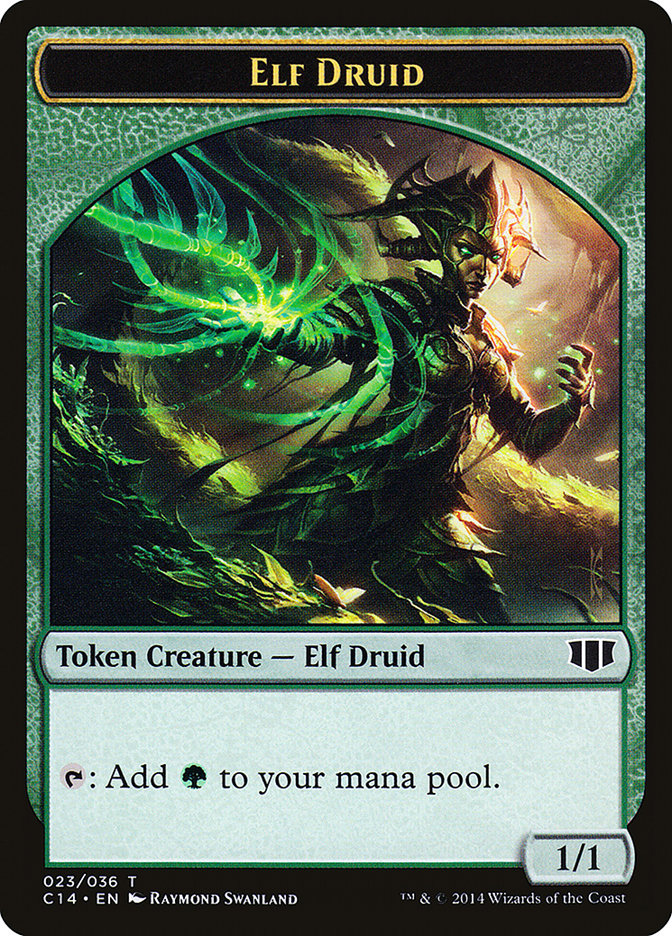 Elf Druid // Beast (020/036) Double-sided Token [Commander 2014 Tokens] | Tabernacle Games