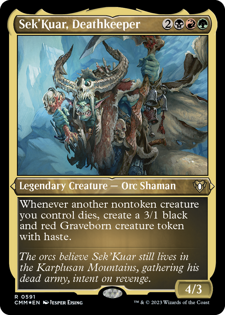 Sek'Kuar, Deathkeeper (Foil Etched) [Commander Masters] | Tabernacle Games