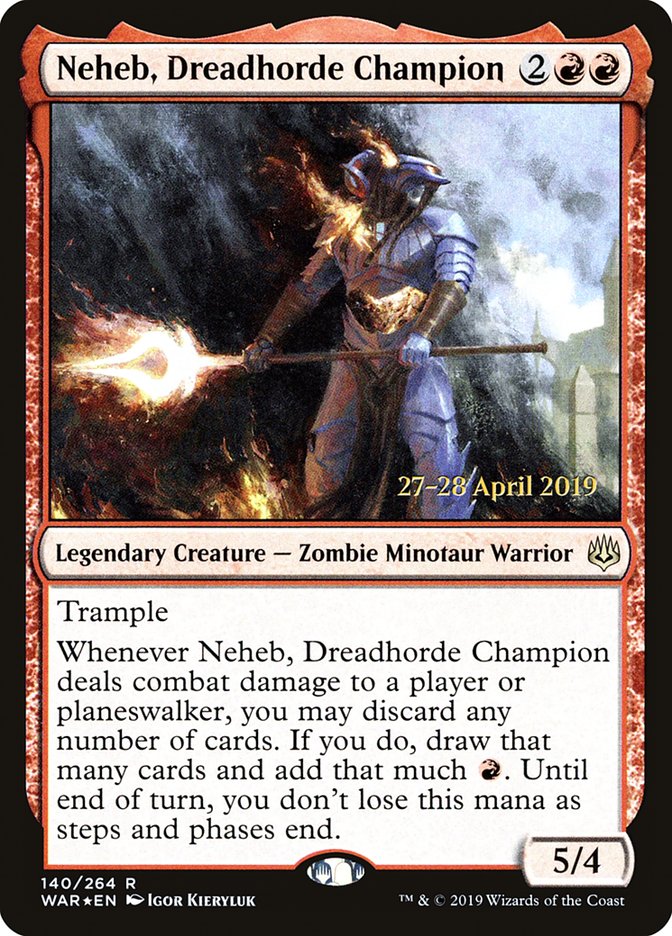 Neheb, Dreadhorde Champion  [War of the Spark Prerelease Promos] | Tabernacle Games