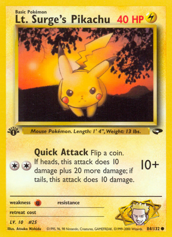 Lt. Surge's Pikachu (84/132) [Gym Challenge 1st Edition] | Tabernacle Games