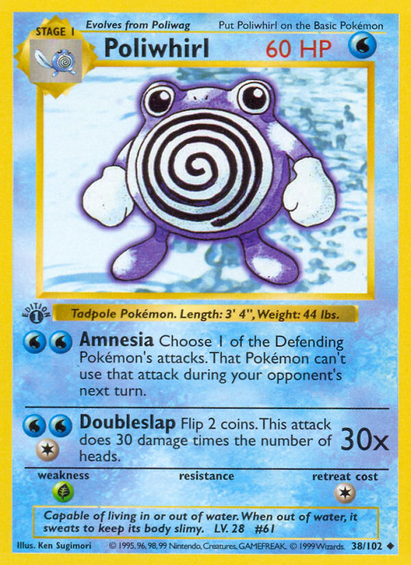 Poliwhirl (38/102) (Shadowless) [Base Set 1st Edition] | Tabernacle Games