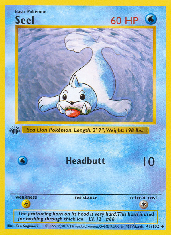 Seel (41/102) (Shadowless) [Base Set 1st Edition] | Tabernacle Games