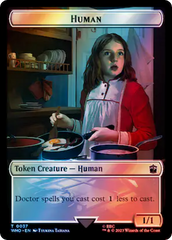 Human (0037) // Dinosaur Double-Sided Token (Surge Foil) [Doctor Who Tokens] | Tabernacle Games