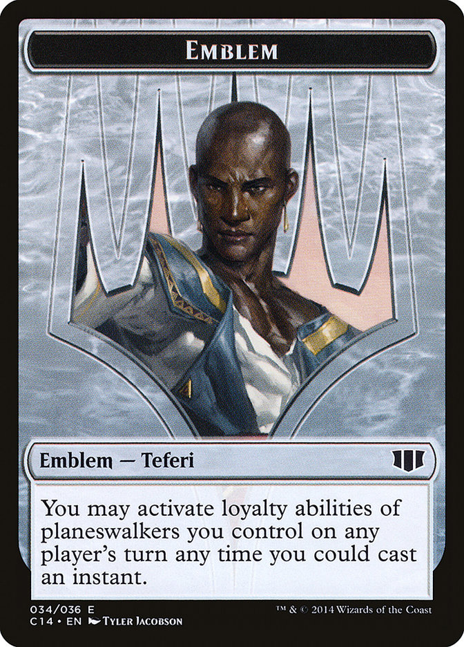 Teferi, Temporal Archmage Emblem // Zombie (011/036) Double-sided Token [Commander 2014 Tokens] | Tabernacle Games